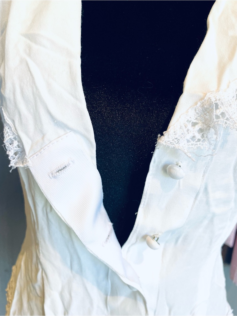 Xoxo VTG Y2K White Sleeveless Top Button Lace Trim Cottage Prairie Coquette sz S - Picture 9 of 15